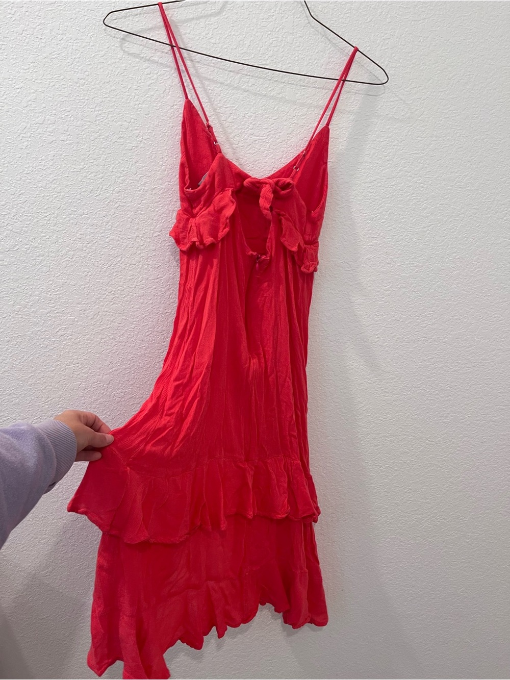 Lulu's Vibrant Red Ruffle Midi Slip Dress